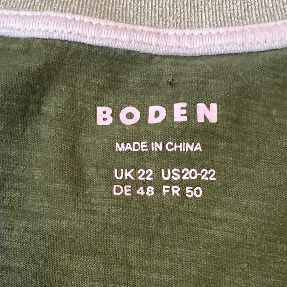 Boden Olive V-Neck Long Sleeve Top - Picture 2 of 4